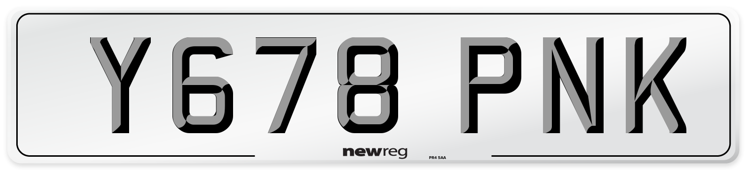 Y678 PNK Number Plate from New Reg